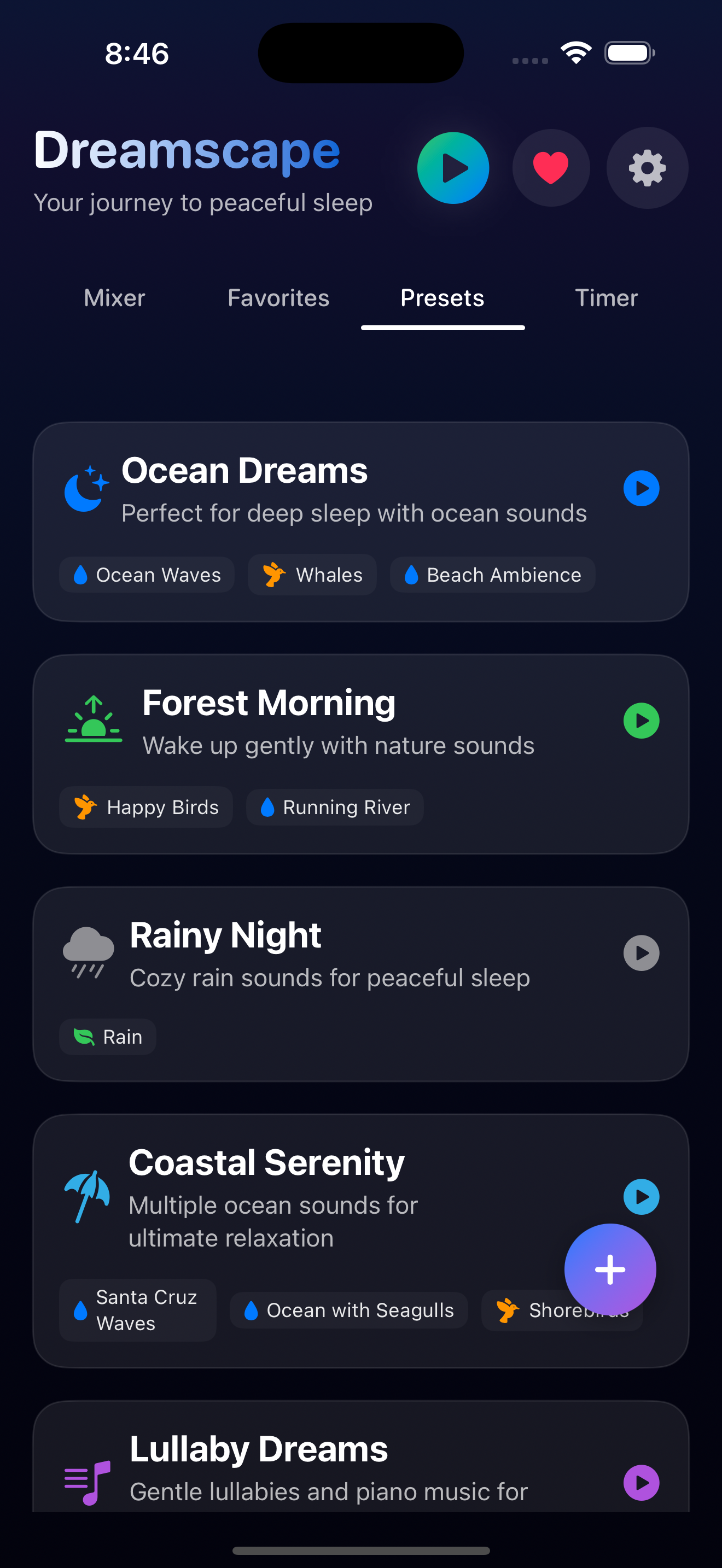 Dreamscape App - Audio Mixer